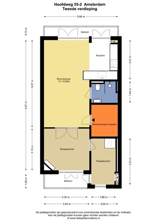 Floorplan - Hoofdweg 55-2, 1058 AX Amsterdam